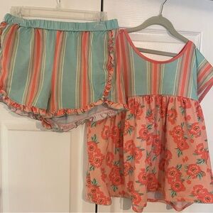 Matilda Jane girl’s size 16 pajama top & shorts set VVGUC